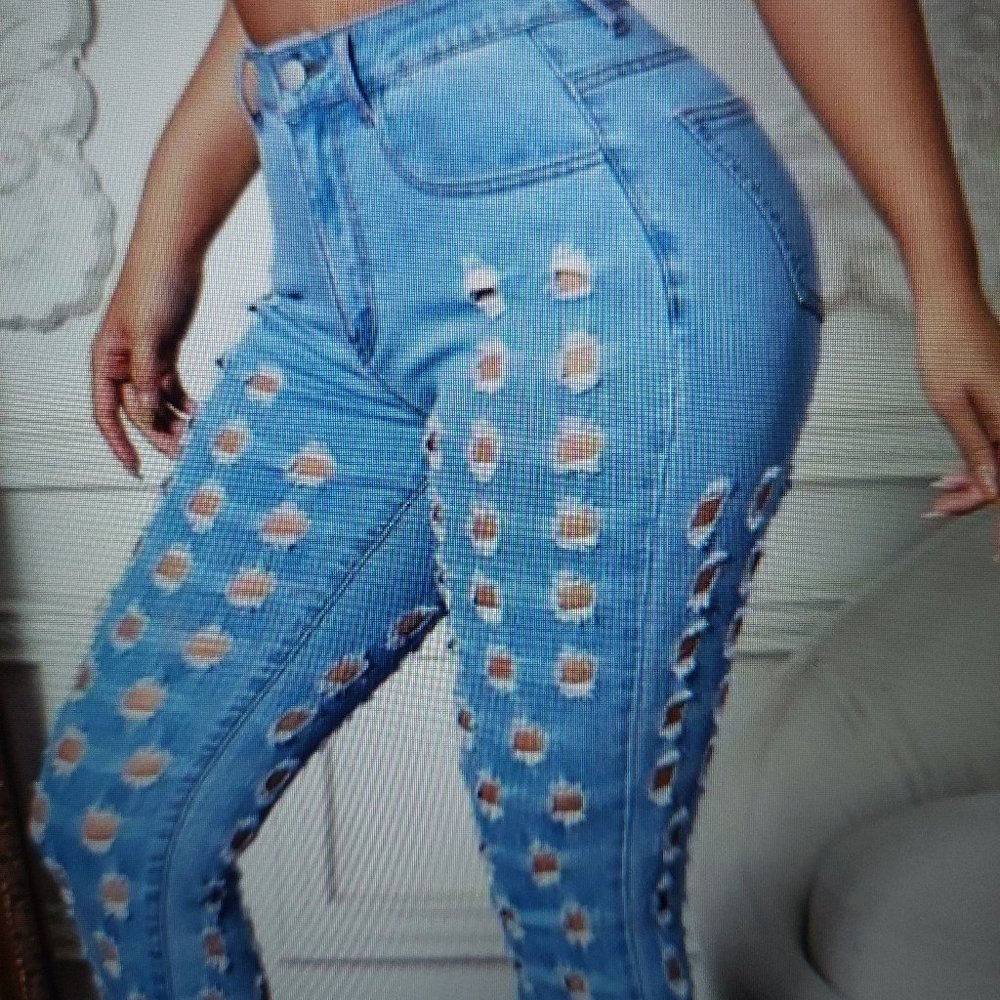 SHEIN - SXY Ripped Raw Hem Skinny Jeans